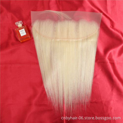 WKS 613 Blonde Lace Frontal Closure Straight Wave Brazilian Human Hair Virgin Cuticle Aligned 4X4 5x5 13x4 Lace 613 Closure